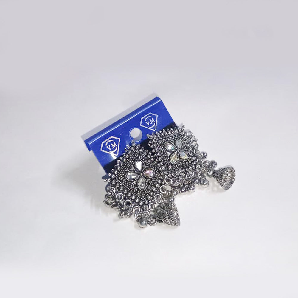 Oxidized Pendant, Earrings Combo with Free Hairclip Jewelry Sets