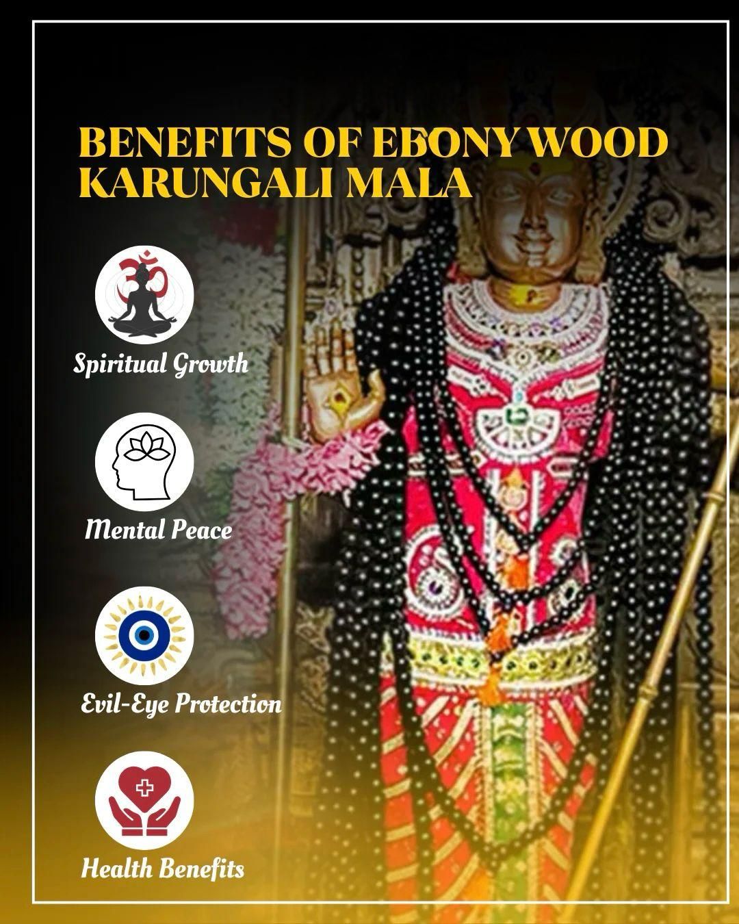 Original Karungali Mala 108 Beads Ebony Wood - (1p) Accessories