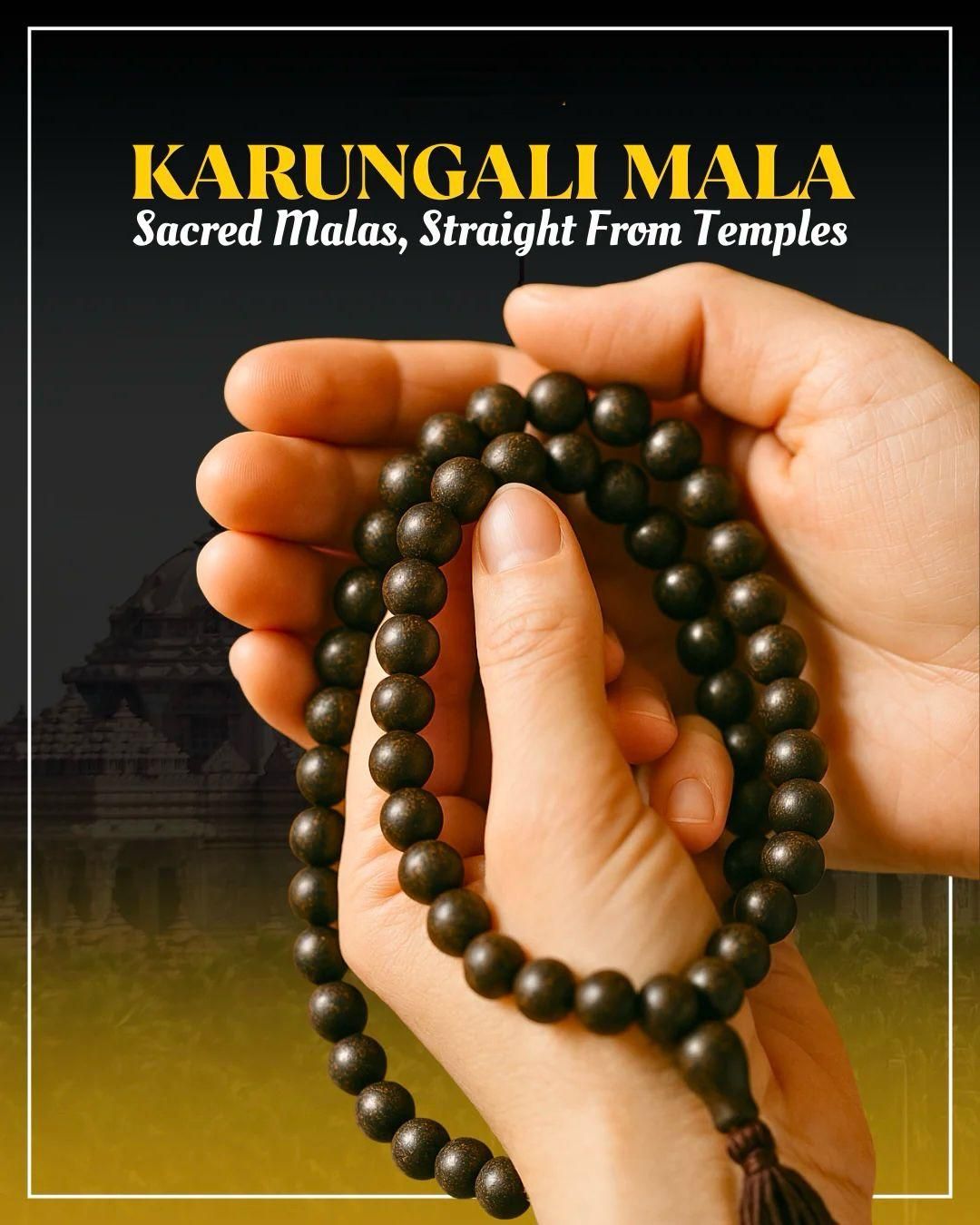 Original Karungali Mala 108 Beads Ebony Wood - (1p) Accessories