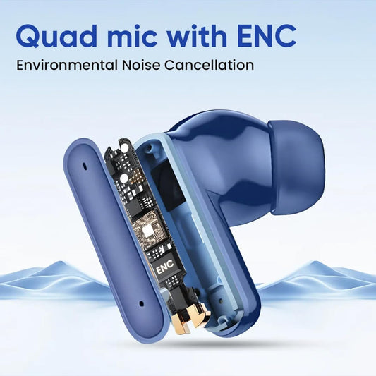 YOYO PODS TWS Earbuds with Battery Display, BT 5.3+ENC Wireless Headphone, Upto 36Hrs Playtime, Quick Pairing, Immersive Sound, Touch Control, Fast Charging, IPX4 & Voice Assistance Earpods