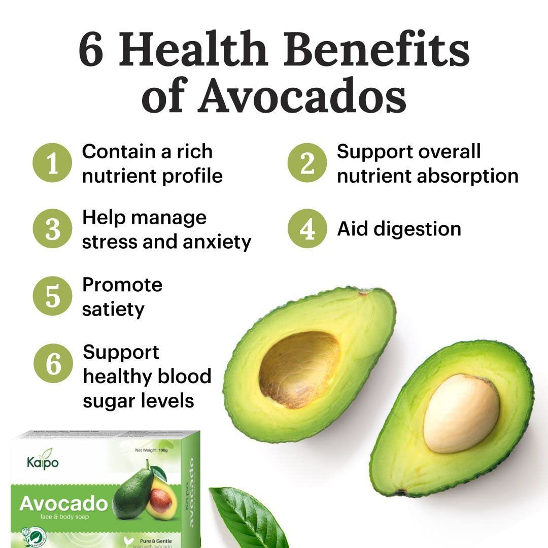 KAIPO Avocado Soap with Cucumber Extracts ,Vegetable Oils for Great Effect Soap