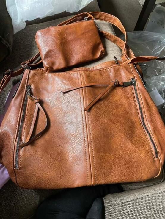 Tote Bags For Women PU Leather Hobo Bags for Women Purse Stylish 2 in 1 Handbags with Shoulder Strap Ladies Office Bag Bag