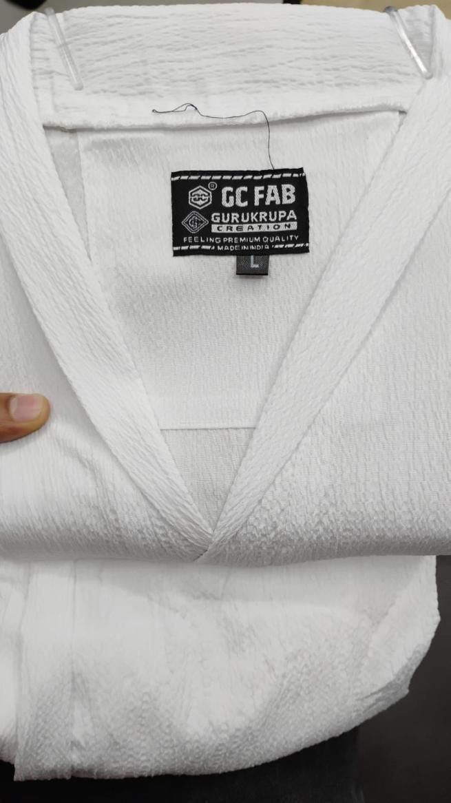 Men's Crinkled Co-Ord Set White Fashion