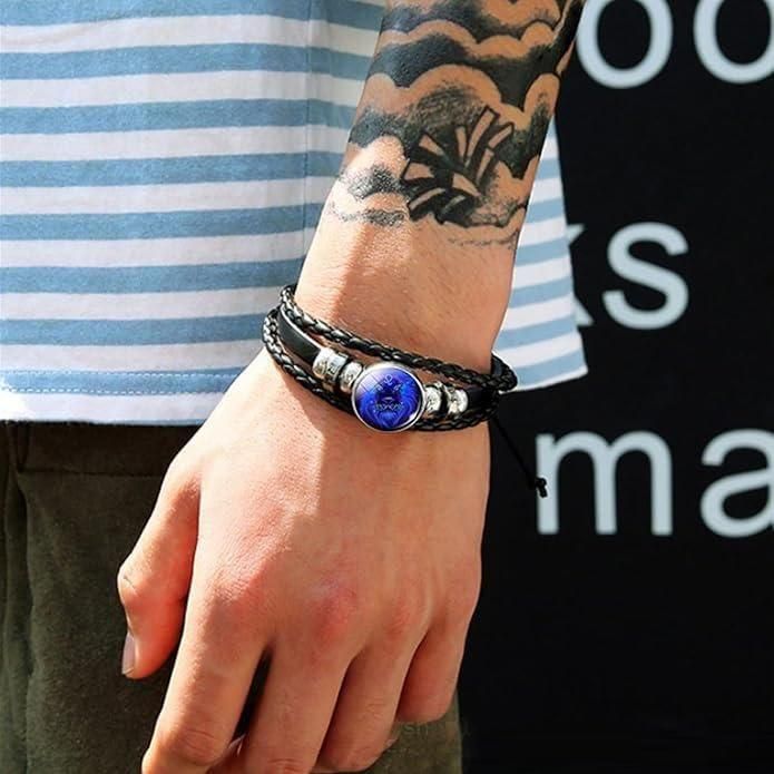 Guardian Bracelet Black Leather Bracelet Adjustable Bracelet