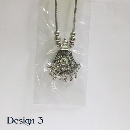 Oxidized Pendant, Earrings Combo with Free Hairclip Jewelry Sets