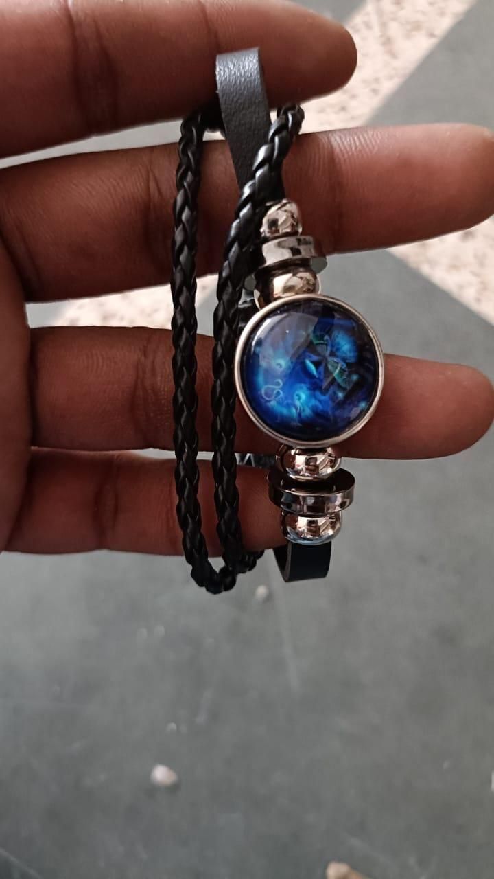 Guardian Bracelet Black Leather Bracelet Adjustable Bracelet