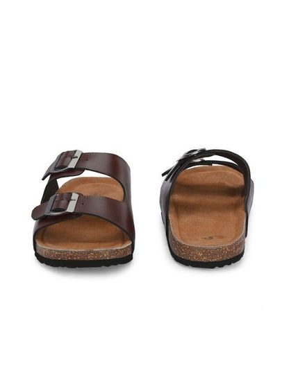Mens Arizona Brown Leather Slippers Shoes
