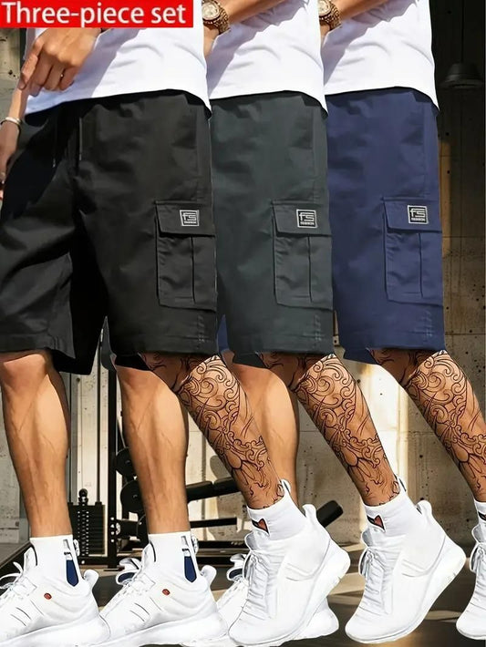 Men's Cotton Casual Cargo Shorts Pack of 3 Fashion