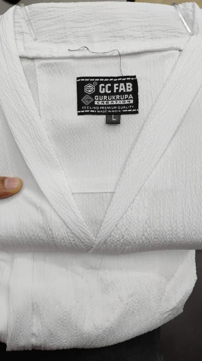 Men's Crinkled Co-Ord Set White Fashion