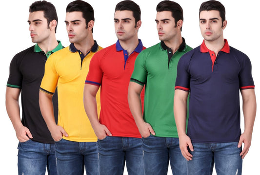 Combo of 5 Men's Polo T-shirt Fashion