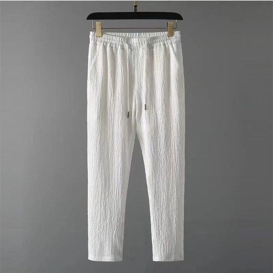 Men's Crinkled Co-Ord Set White Fashion