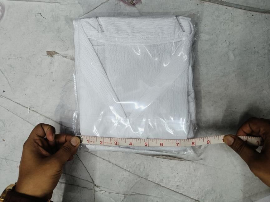 Men's Crinkled Co-Ord Set White Fashion