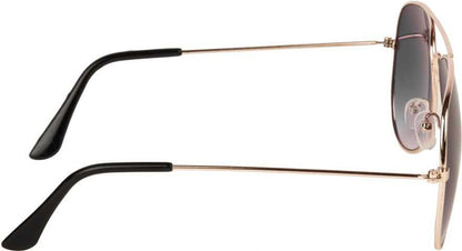 Unisex Black Golden Aviator Sunglass Sunglass