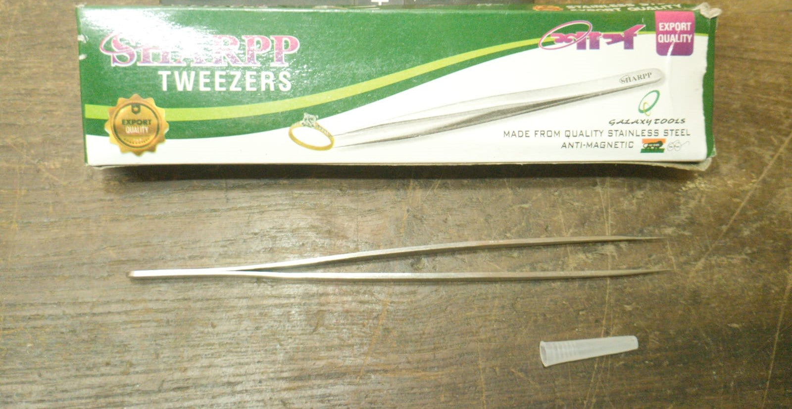 SHARPP Stainless Steel Straight Pointed 7 Inch Tweezers - Silver (12p) Tweezers